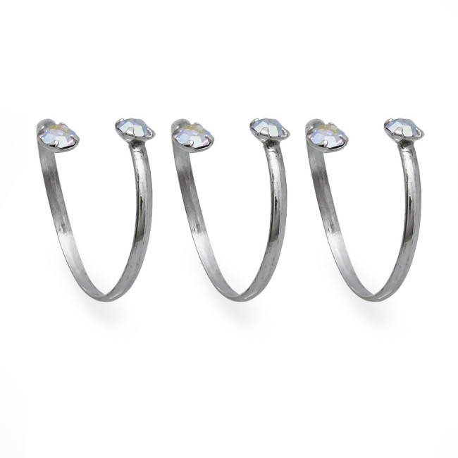 Anel de Falange Prata Ponto Luz Boreal (KIT)
